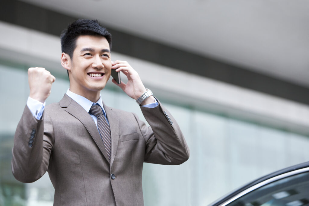 Young businessman on the phone